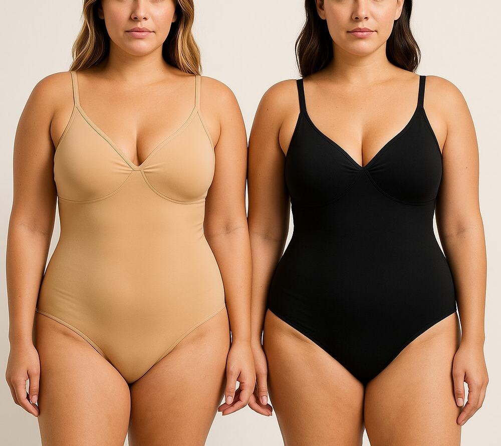 Hey Shape Viral Smoothing Bodysuit Bundle Black & Nude Women’s Size Large